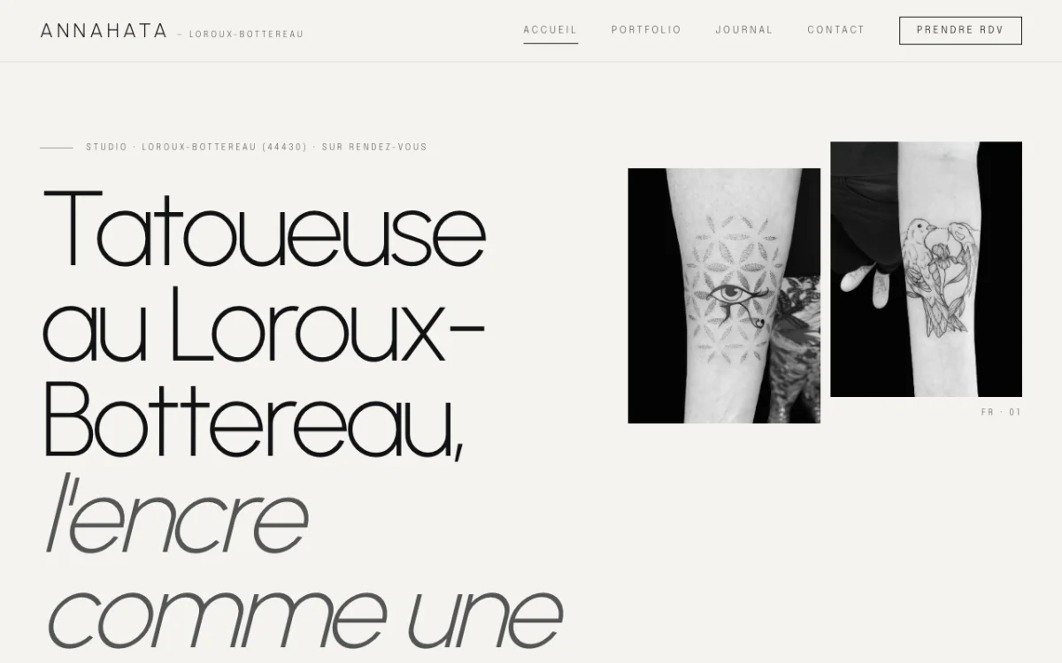 Annahata — Salon de tatouage — réalisation site web Start-Win