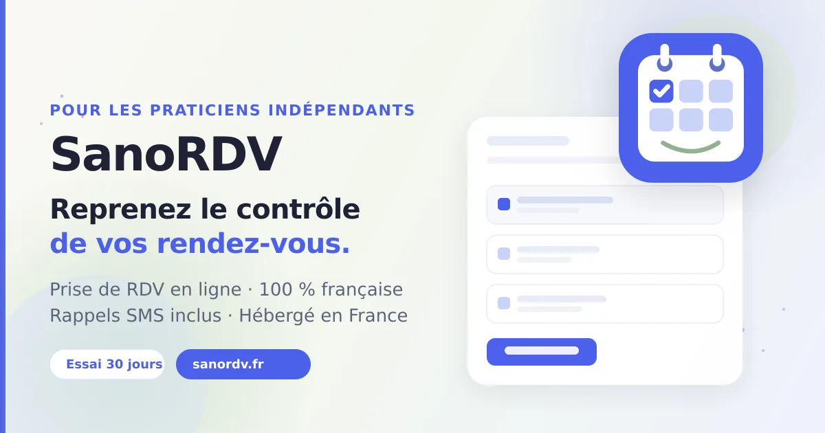 SanoRDV — Prise de rendez-vous en ligne — alternative française à Calendly — réalisation site web Start-Win